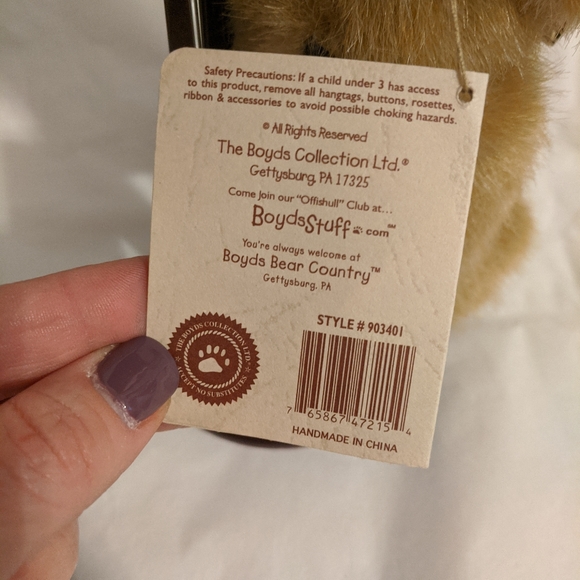 Boyd's Bear Born to Shop Bear with Stand - Picture 4 of 7